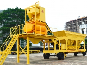 mobile type concrete mixing plant 75m3/h